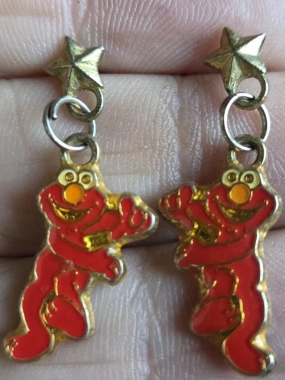 Kids Star Top Red Character Drop Earrings